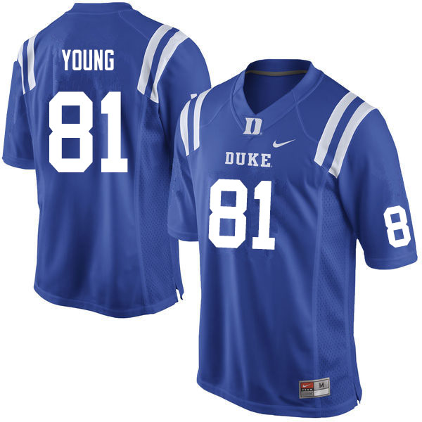 Duke Blue Devils #81 Aaron Young College Football Jerseys Sale-Blue